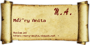 Móry Anita névjegykártya